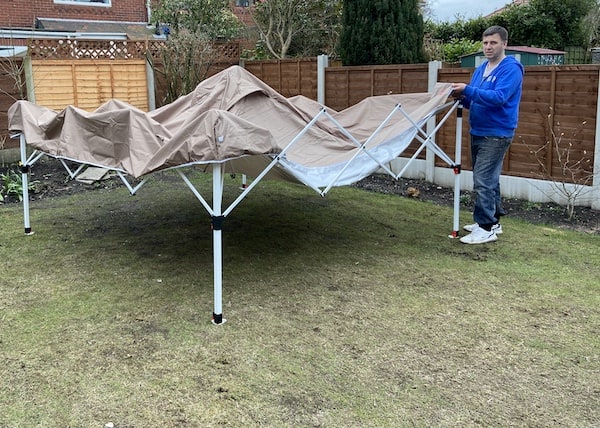 Putting canopy onto MasterCanopy gazebo ideal for areas which get windy