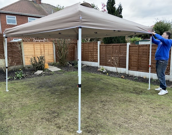 Securing wind proof canopy into mastercanopy