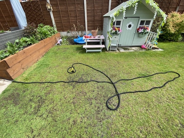 Hose after water has drained at around 50ft total