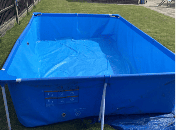 Bestway Rectangular Steel Pro 9ft Rectangular Frame Swimming Pool ready to fill with water